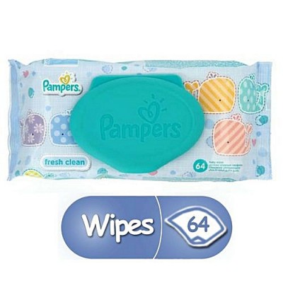 Pampers Fresh Clean Baby Wipes - 64 Pcs 